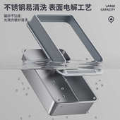 不锈钢猫砂盆开放式 猫砂盆高围栏超大号防外溅加深半封闭猫厕所