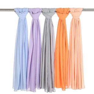 83# Colors Scarf Women Shawl雪纺泡泡巾长女巾回族头巾印度纱巾