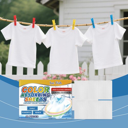 JUE FISH Color-Catching Laundry Sheets protect your clothes