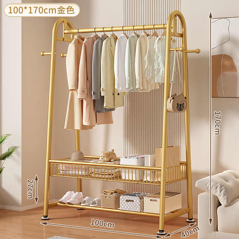 衣服架子落地衣帽架卧室简易室内晾衣架移动收纳房间架可家用挂衣