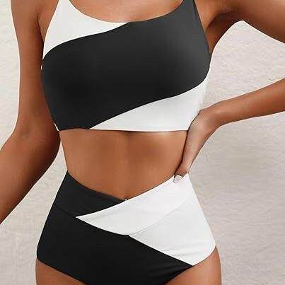 Swimsuit Bikini Women Summer Beach Piece High Waisted Color
