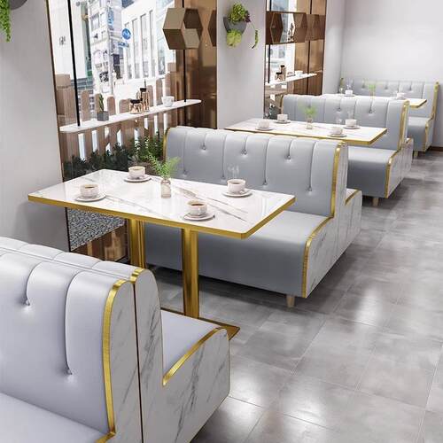 网红西餐咖啡厅餐饮小吃料理汉堡甜品奶茶店卡座沙发桌椅组合家