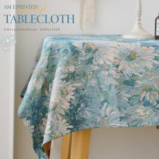 美式复古餐桌布长方形棉麻客厅茶几布艺ins风欧式垫布高级感台布