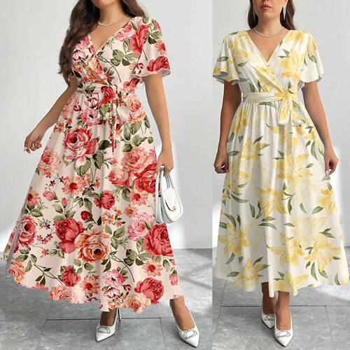 French Style Plus Size Women's Dress Fresh Farmhouse Look