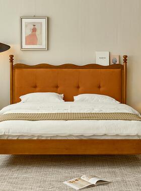 7K欧式复实双卧木软包床古小户型简约法式卧室人床EBA125主架子床