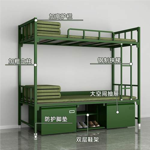 制式具1款3款双层床1YC-08营4单人床全套双组合营具单门士兵柜门