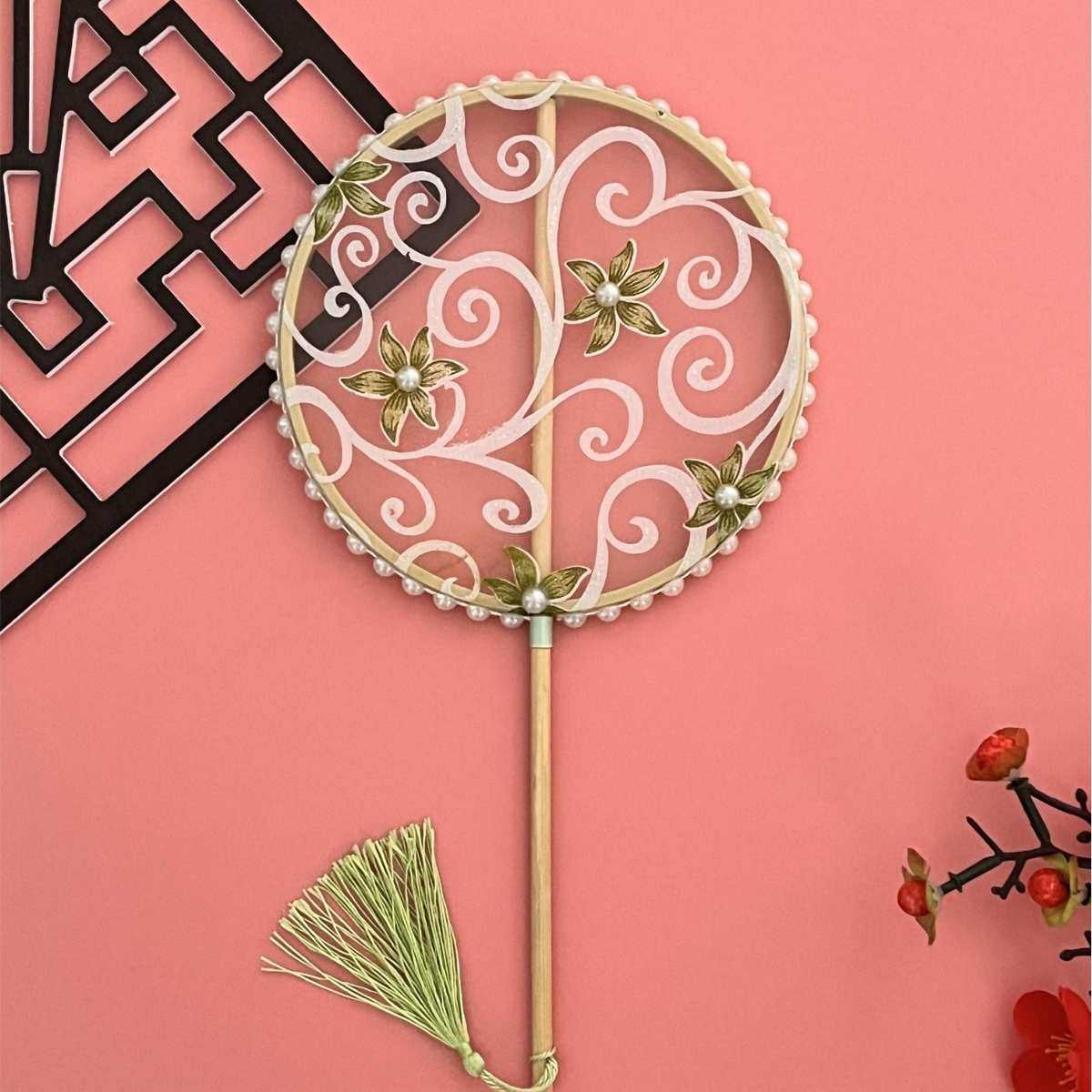 手工单面宫扇半透古风扇儿童唐风汉服旗袍跳舞团扇拍照道具成品,特色手工艺,竹编/竹雕,淘宝优惠券,粉丝福利购,淘宝优惠卷