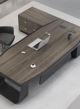 轻奢老板桌办公桌约代董事长简总裁大桌班台XDU经理办公室现桌椅