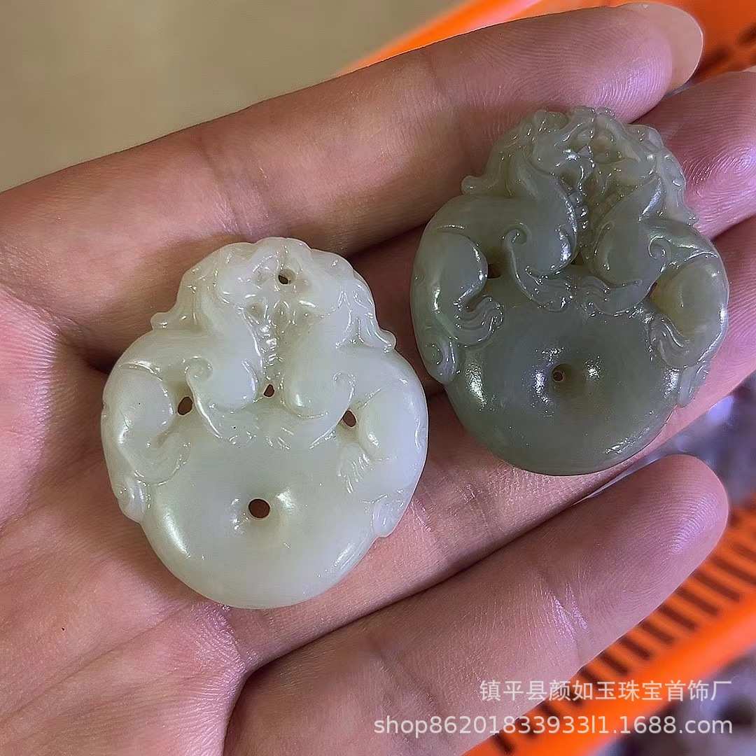 天然坠厂家天然和田玉批发和田玉挂件吊双扣平安a貔貅货 保真玉石