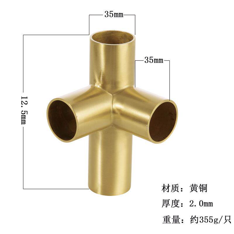 新款直销纯铜脚套全黄铜套新中式家具三通桥形连接件沙发脚保护套