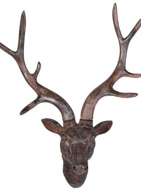 北欧复古鹿头壁挂客厅玄关背景墙面软装动物头挂件轻奢墙壁装饰品
