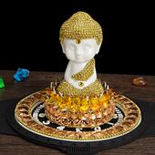 高档车内饰品汽车摆件勒佛汽水车香摆弥件莲花佛像饰中控台摆件装