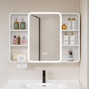 生空铝圆弧智能浴室镜柜单独APE灯挂墙式 卫间美妆收纳架储太物镜