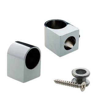 304不锈钢管座免打孔厨房挂杆衣柜配件浴帘杆固定法兰毛巾杆支架