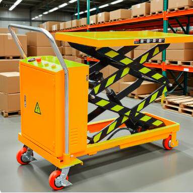 定制电动物流手推车电动液压升降平台车小型移动静音升降平板车