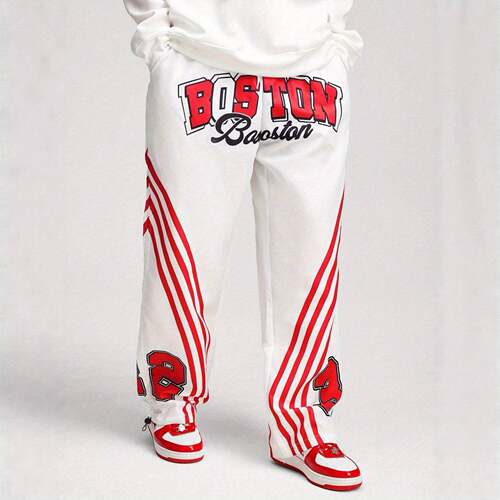 Men's Y2K Gothic Print Belted Joggers