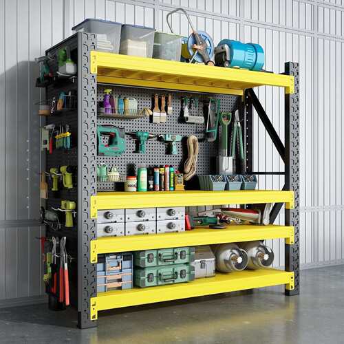 仓储货架多层置物架落地超市车库快递家用收纳架带洞洞板储物架