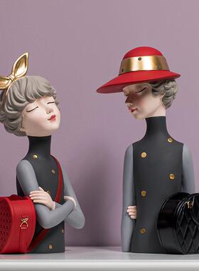 北欧轻奢泡女孩树脂件客厅意玄创关收纳20230102家居装饰品新婚礼