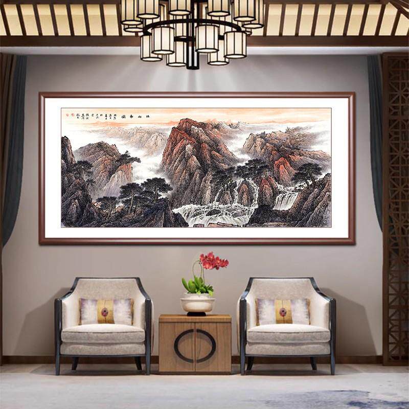 司名家字画纯手绘江山万里西尺墙挂画公商务厅有靠山江山永固大寸