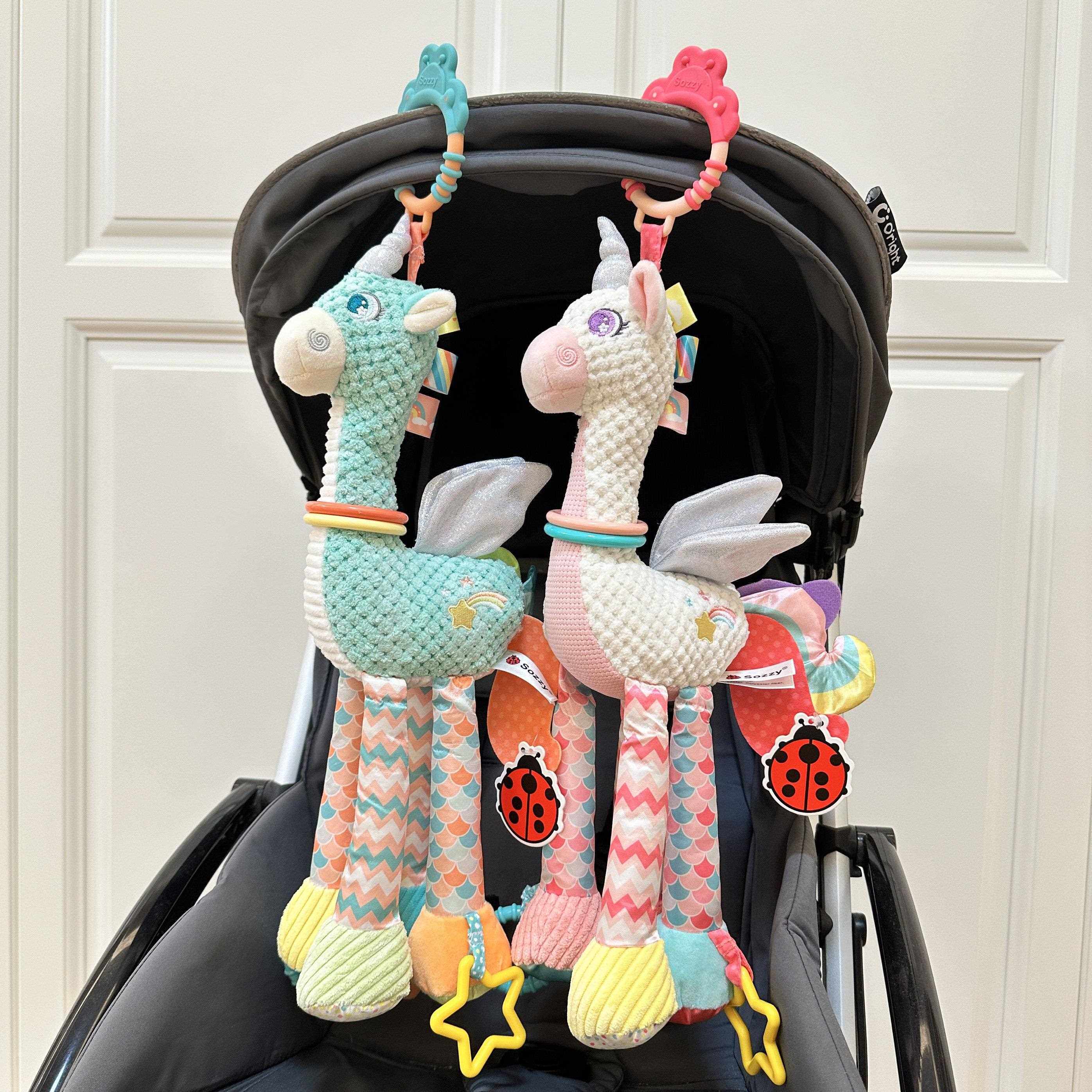 新生儿车载安全座椅风铃安抚车挂婴儿玩具独角兽床铃挂件0-6月1岁