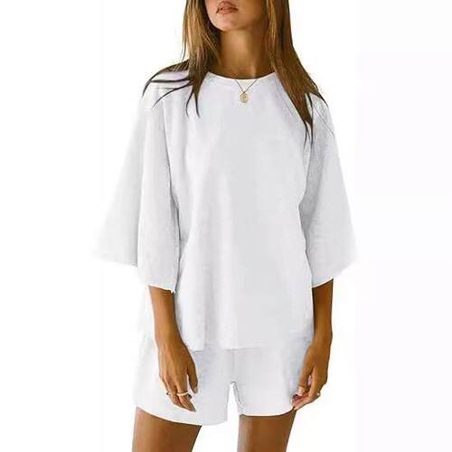 Womens 2 Piece Outfits 3/4 Sleeve Tops And Elastic Waist