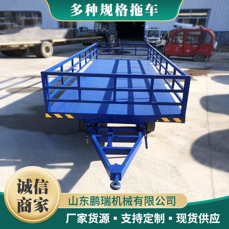 重型牵引平板拖车叉车无动力物流周转车10吨20吨大吨位牵引平板车