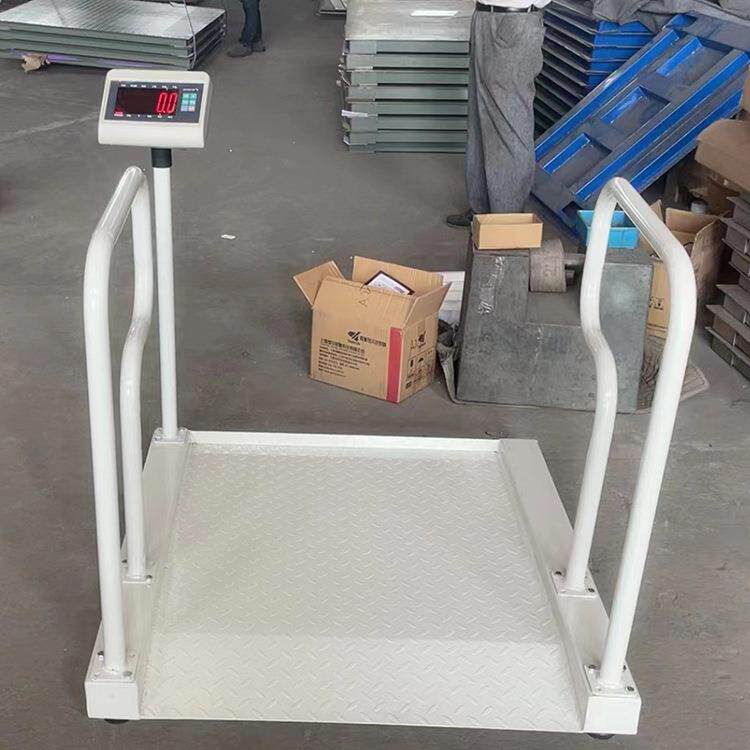 出口轮椅秤300kg血透室透析英文称重地磅秤带扶手医用电子轮椅秤