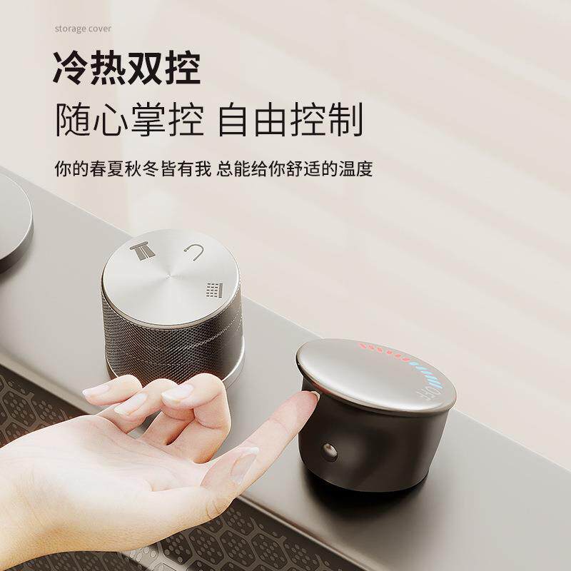 4mm海洋之星数显感应双瀑布蜂窝压纹不锈钢水槽台控下水大单槽Y11