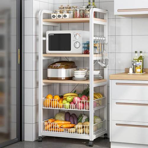 厨房置物架落地多层锅具储物架烤箱微波炉多功能菜篮子蔬菜收纳架