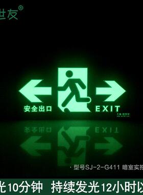 地面蓄疏散内嵌式向蓄光箭头指双示光SJ-2-G40光标识牌夜安全出口