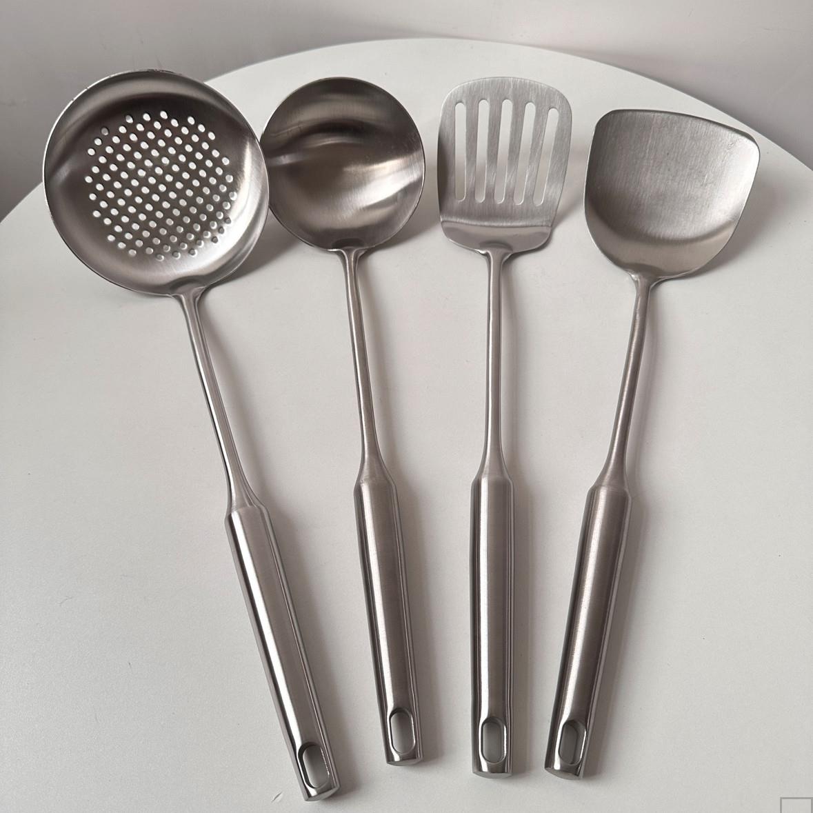 新品!316L不锈钢全钢锅铲汤勺 家用厨房炒菜铲子