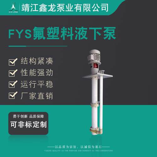 FYS氟塑料耐腐蚀液下泵单级单吸长轴立式液下泵FYS化工泵