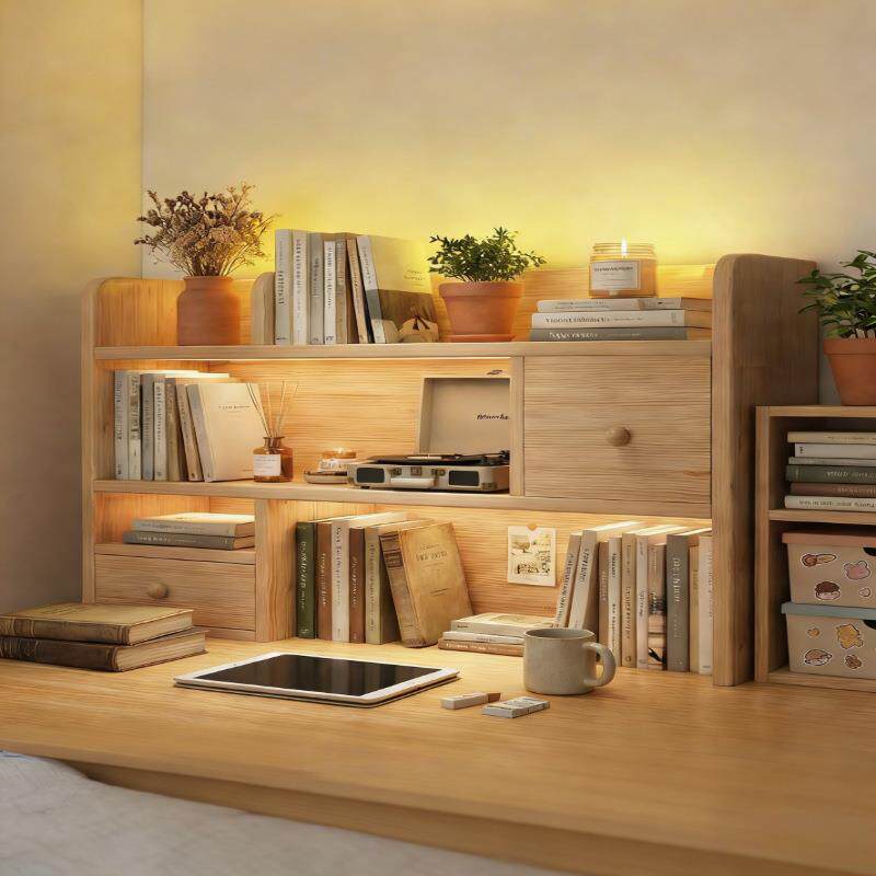 书架桌面置物架家用客厅书桌收纳神器宿舍简易多层办公桌上小书柜