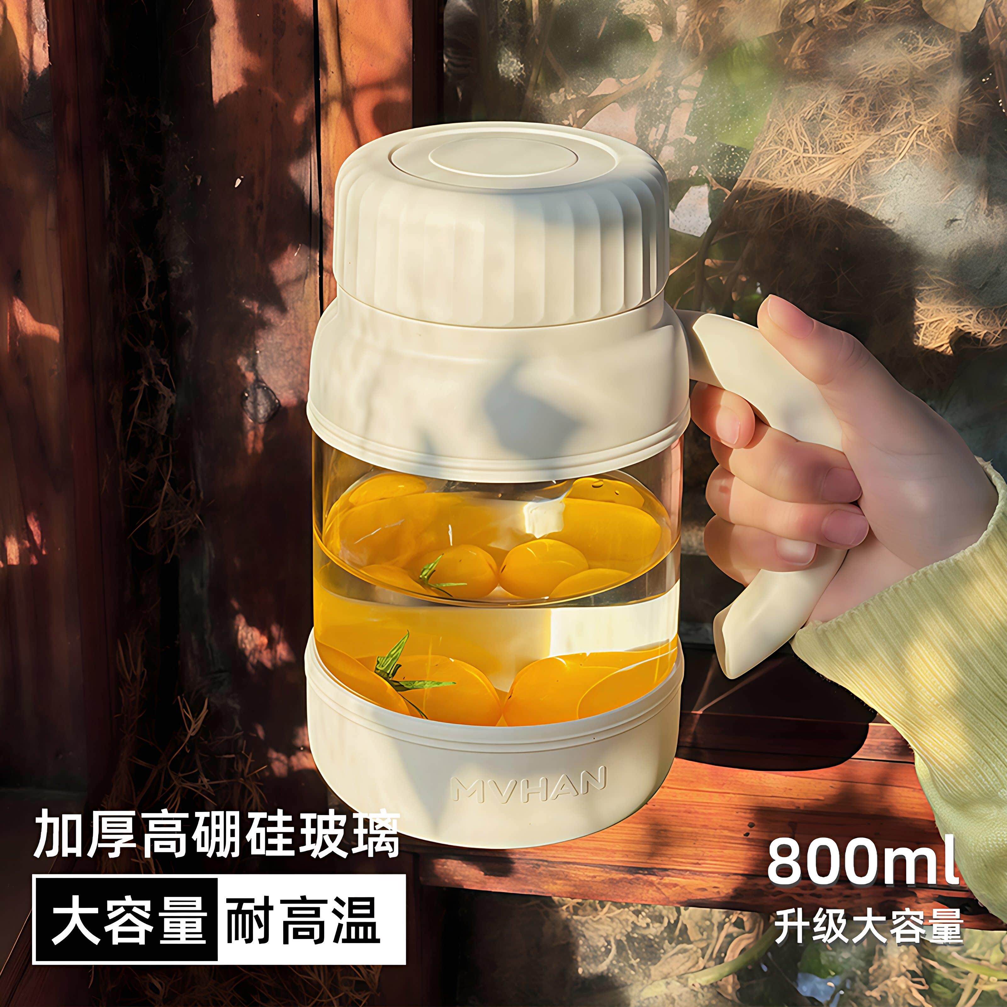 泡茶玻璃杯女生茶水分离杯上班桌面大容量水杯办公室高硼硅杯子男