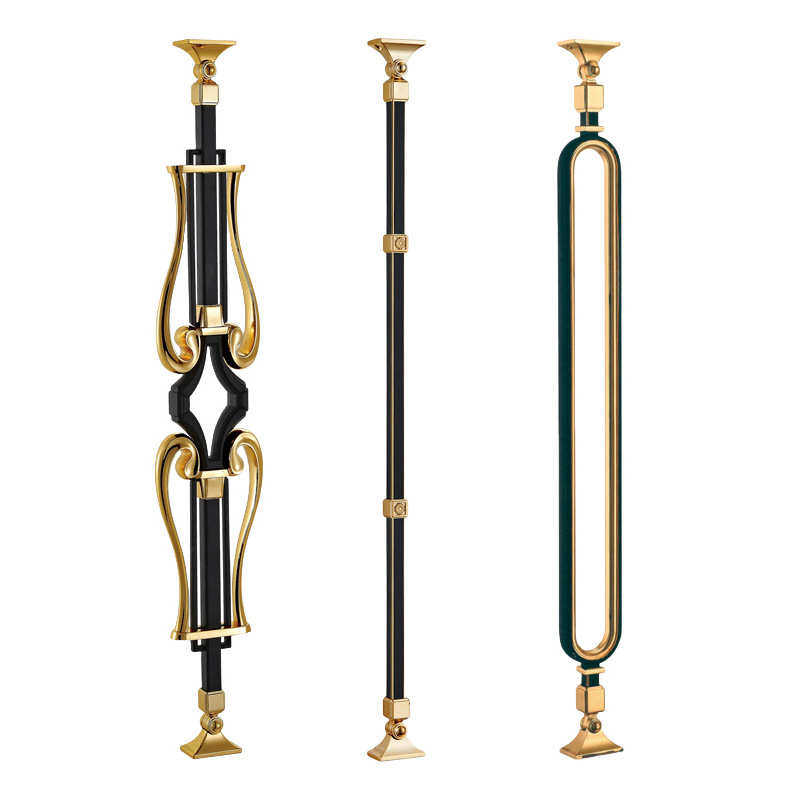 别墅铝艺楼梯立柱杆室内轻奢装饰旋转护栏家用楼梯花柱扶手配件