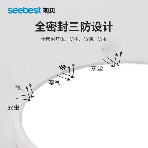 视贝LED吸顶大灯卧ZVU室书房台灯现代简约气圆形阳吸大顶灯白玉园
