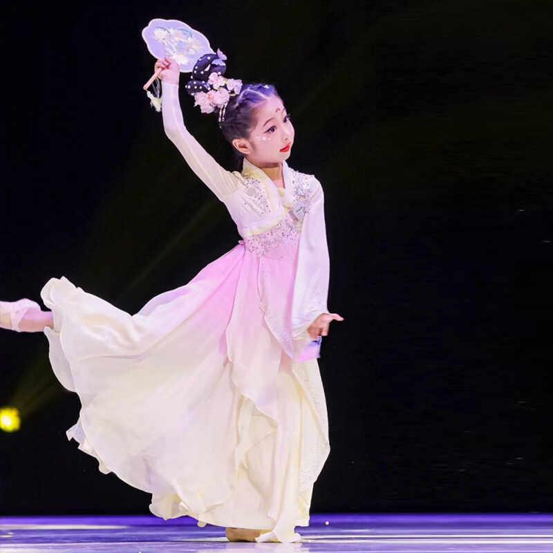 舞蹈服儿童女民族舞蹈演出服舞台表演服古典舞演出服艺考服古筝服