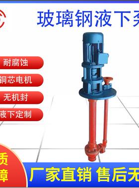 FSY玻璃钢液下泵耐腐蚀化工液下泵边立式酚醛树脂液下泵厂家