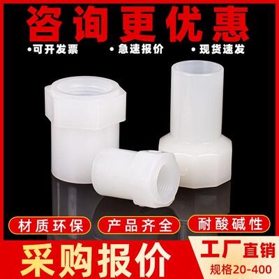 PVDF内牙直通塑胶管材对焊连接头加厚热熔承插直接塑料给水管配件