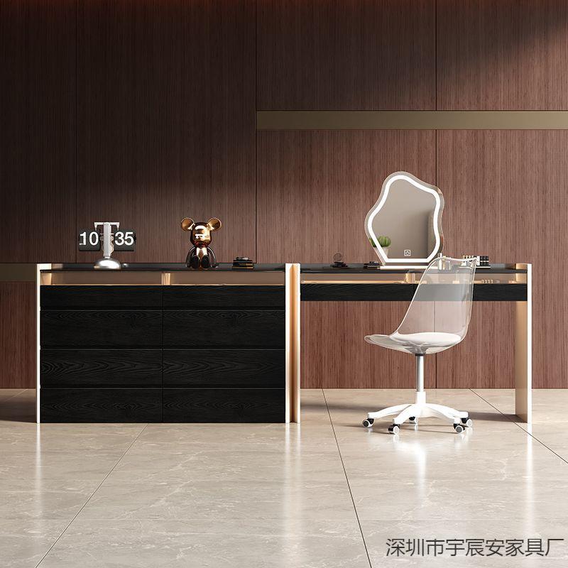 2026新款梳妆台化妆桌现代卧室斗柜一体感主卧实木小型收纳柜图片