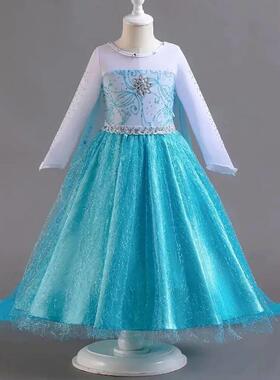 为2-10年的Cosplay花式女王冷冻艾尔莎安娜服装G
