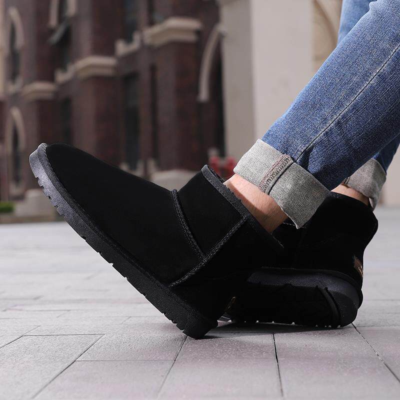 正品迷彩雪地厚靴男士季保地暖加绒加真冬皮防滑短靴雪棉鞋面包靴