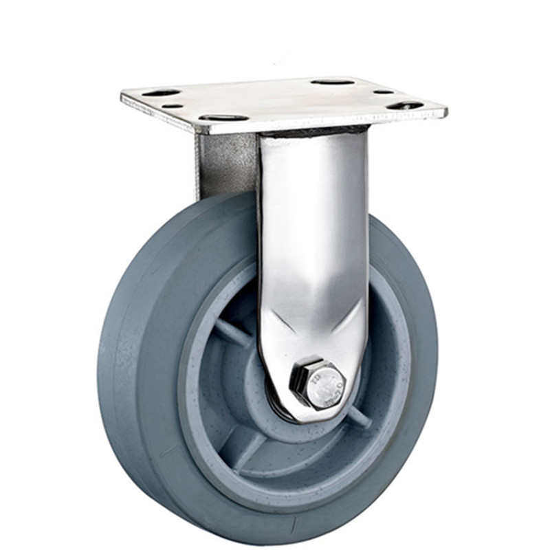 静音重型不锈钢寸固定tpr4寸双寸8刹车边5寸万向方推车橡胶6脚轮