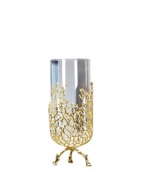 现代金属玻璃花瓶轻奢风格金色室内客厅餐桌玄关电视柜后插花摆件