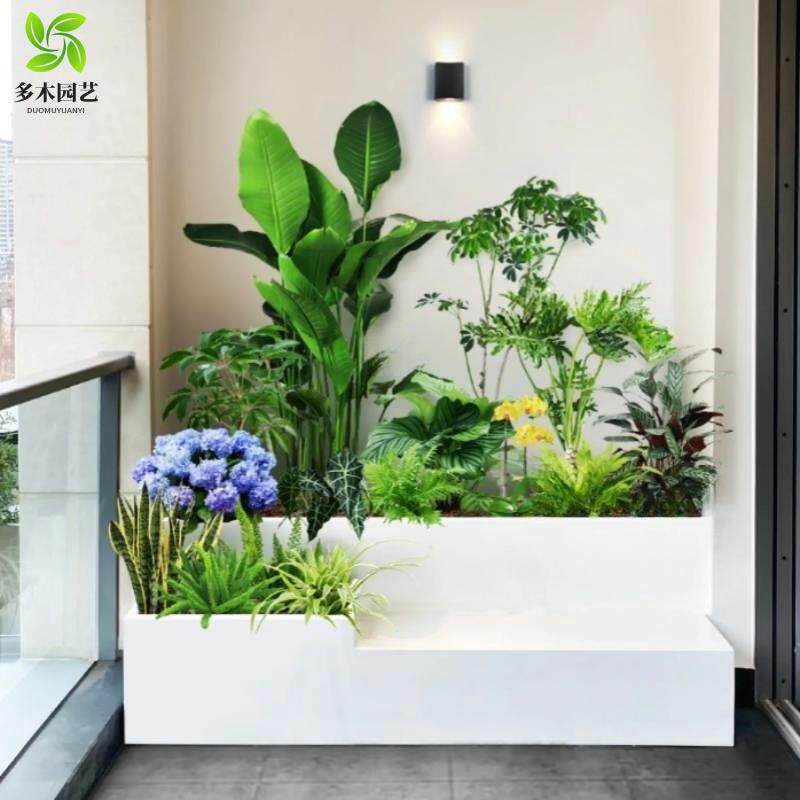 户外不锈钢花箱卡座围栏室外花池栏栅花盆阳台种植箱庭院花槽组合