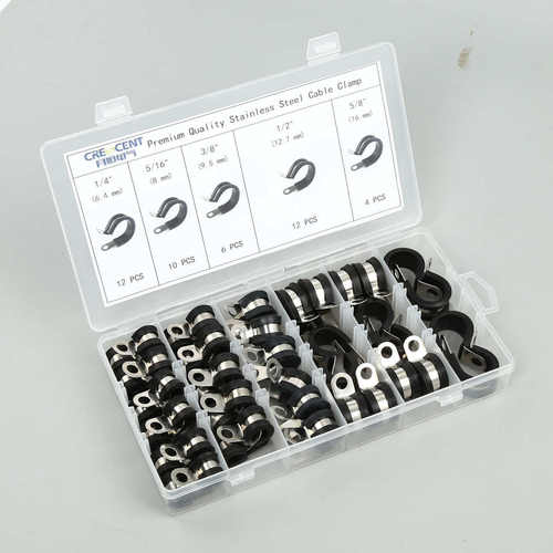 供应电商 盒装金属线夹 盒装金属管卡 不锈钢卡箍套装44只