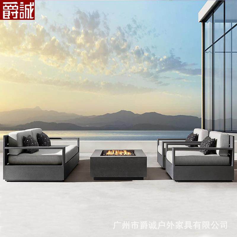 loft工业风沙发户外沙发庭院北欧阳台铝合金沙发室外现代简约家具