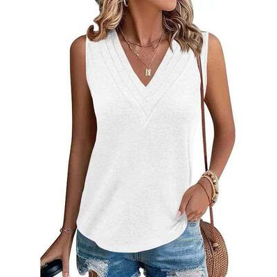 Danedvi Women's V-Neck Sleeveless Tank Top - Dressy Casual