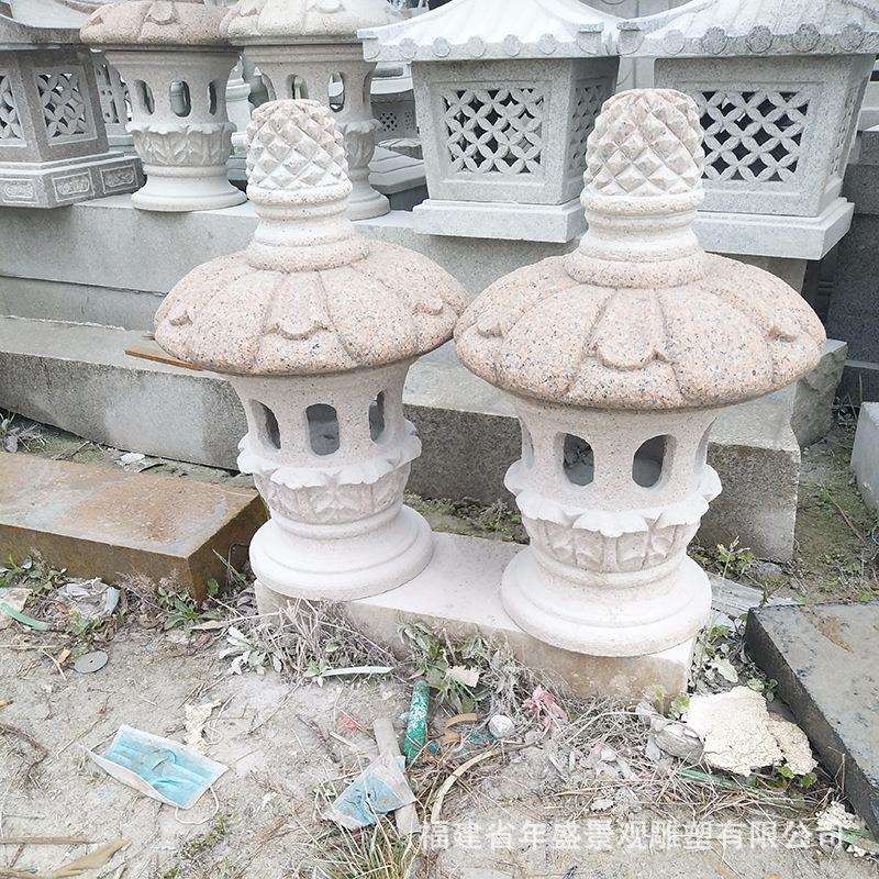 户外景观园林庭院石雕制品石头灯日式工艺品花岗岩草坪灯厂家现货