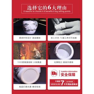 景德镇陶瓷书画缸卷轴缸落地箭筒中式书房客厅字画收纳桶大花瓶大